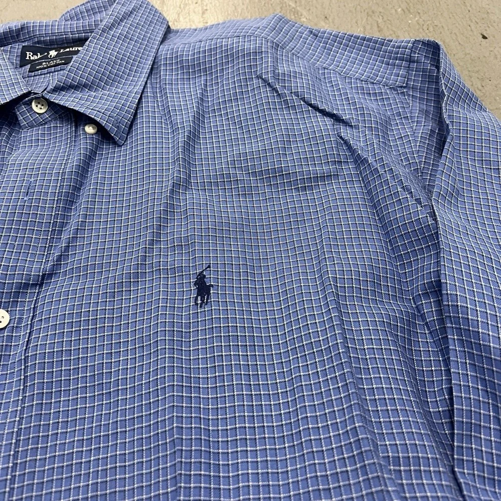 Polo Ralph Lauren Long Sleeve Button-Down Shirt XXL Blue with‎ White Stripes